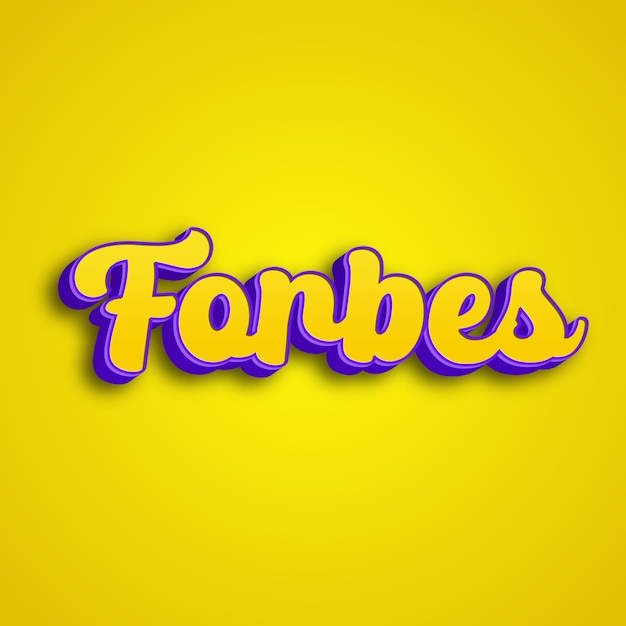 Forbes typography 3d design yellow pink white background photo jpg