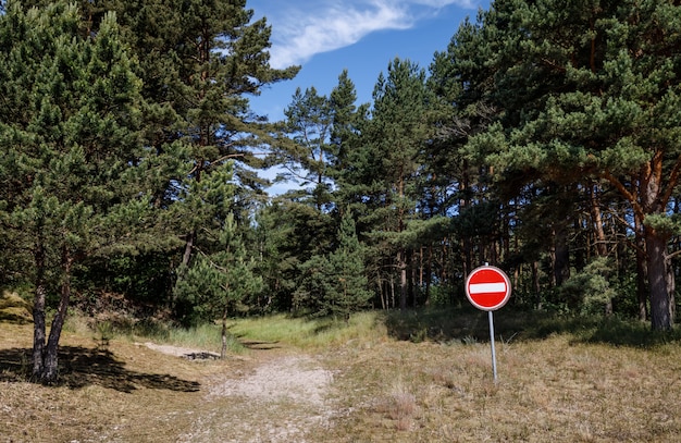Forbidding road sign