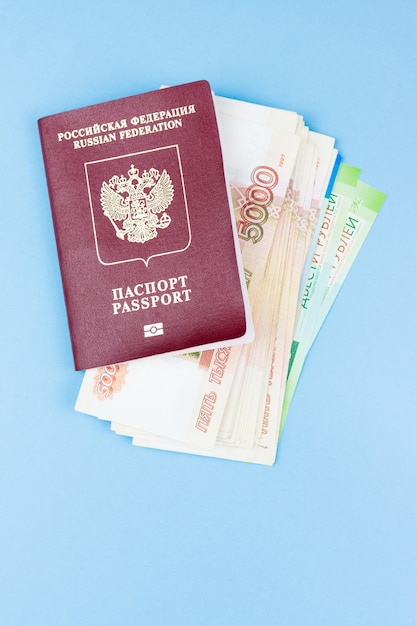 Foreign passport with money