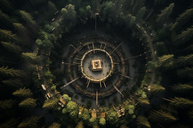 Forest Aerial View Generative AI