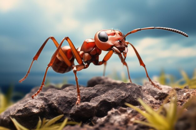 Forest ant closeup AI gemerated image