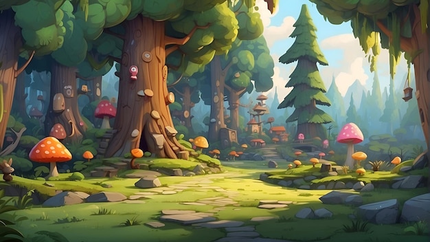 Forest Background Cartoon Image