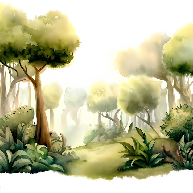 Forest background watercolor style