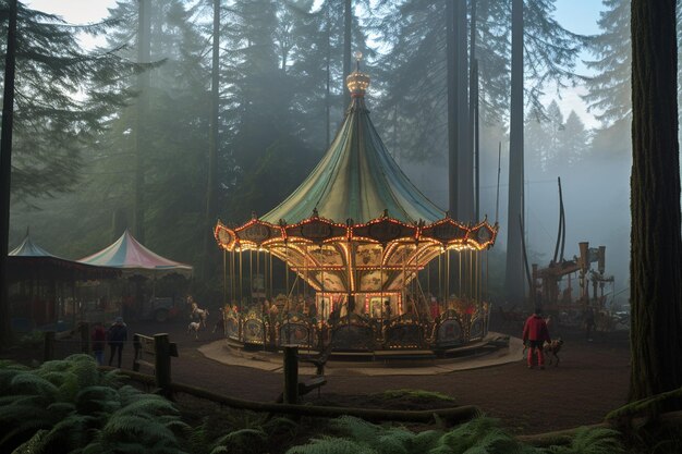 Photo forest canopy carousel forest camping photo