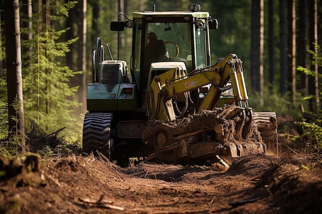 Лесная очистка с помощью Feller Buncher Machine Лучшая фотография Feller Buncer