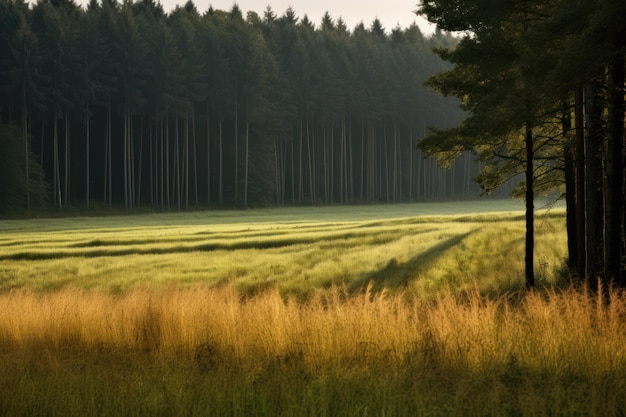 Forest and crop field