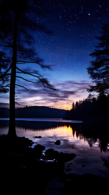 Фото Лесная роса небо летний сезон весна звезды ночь природа естественная луна луг дерево земля