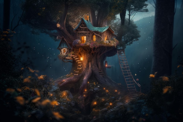 Forest fairy huis Magische natuur