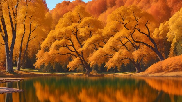 Forest in the fall beautiful wallpaper