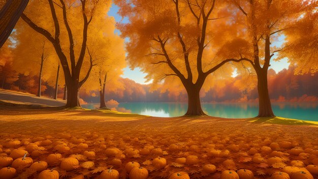 Forest in the fall beautiful wallpaper
