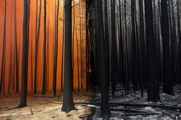 Forest Fire Aftermath and Unburnt Trees