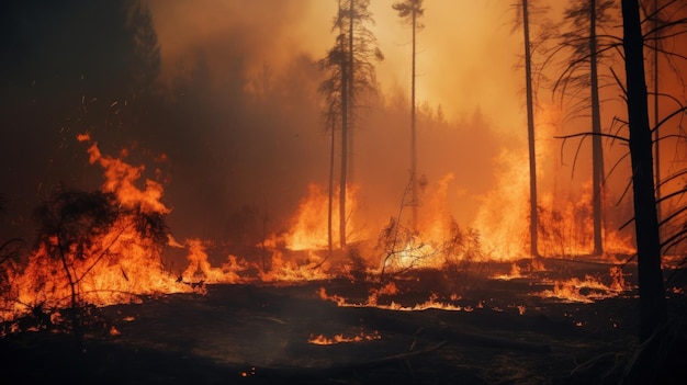 Foto sfondo di incendi boschivi