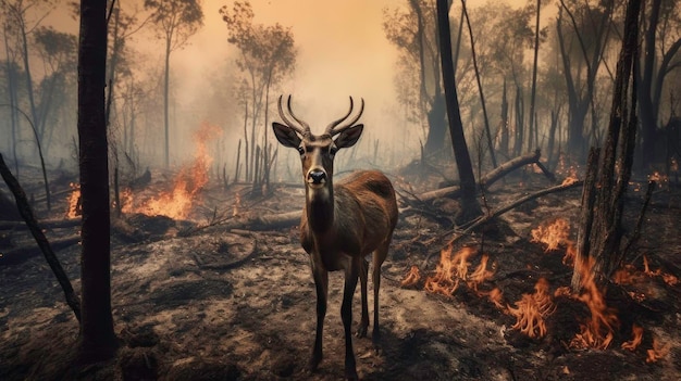 Forest Fire A Nightmare for Wildlife Generated by AI