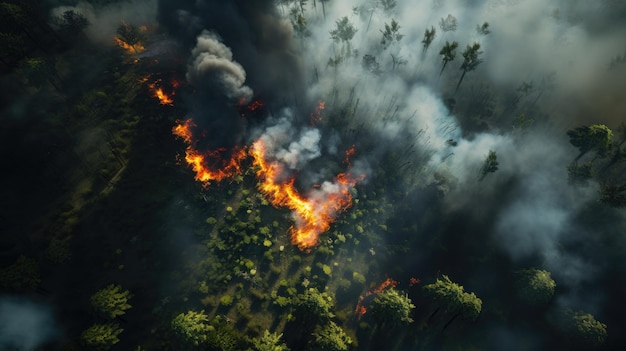 森林火災の上面図