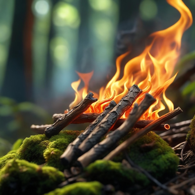 Forest Fire in the woods