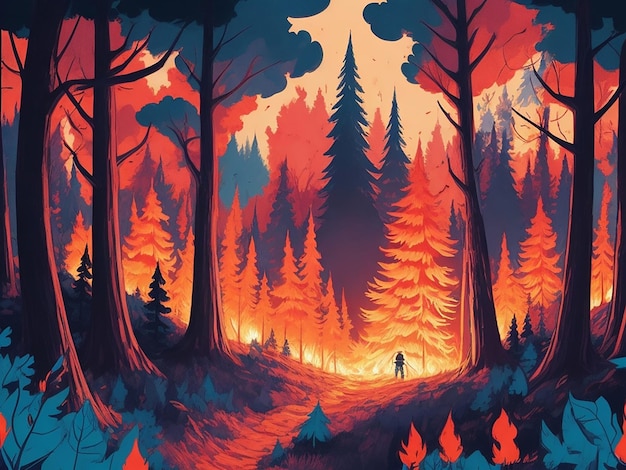 Forest Fires Artwork illustration cartoon