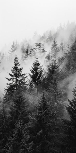 Foto nebbia forestale nel nord-ovest del pacifico