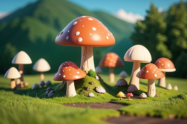 Forest food ingredients mushroom wallpaper background illustration hd photography