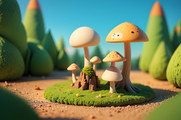 Forest food ingredients mushroom wallpaper background illustration hd photography