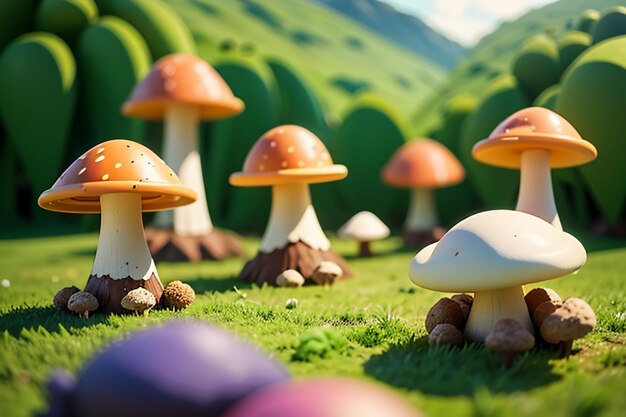 Forest food ingredients mushroom wallpaper background illustration hd photography