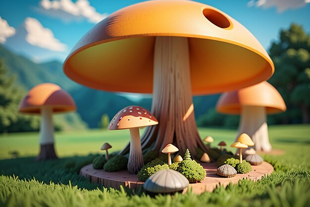 Forest food ingredients mushroom wallpaper background illustration hd photography