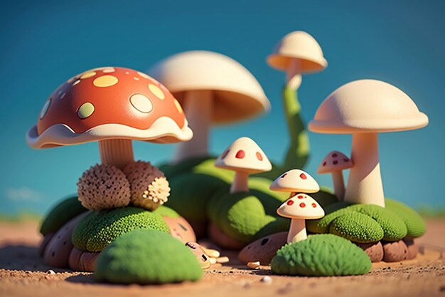 Forest food ingredients mushroom wallpaper background illustration hd photography