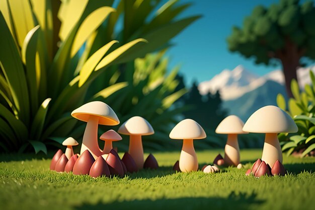 Forest food ingredients mushroom wallpaper background illustration hd photography