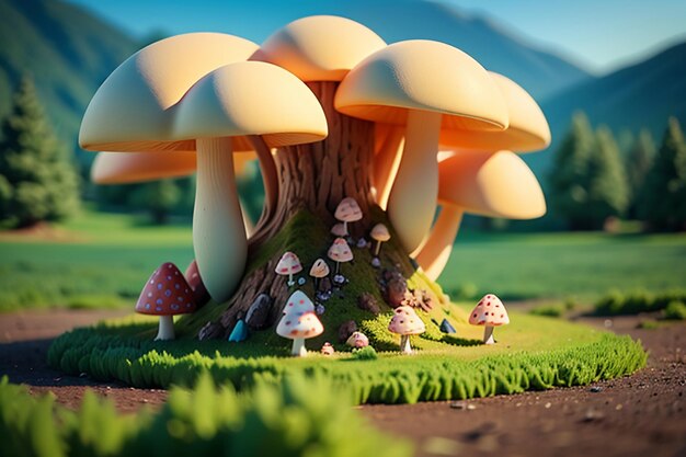 Photo forest food ingredients mushroom wallpaper background illustration hd photography