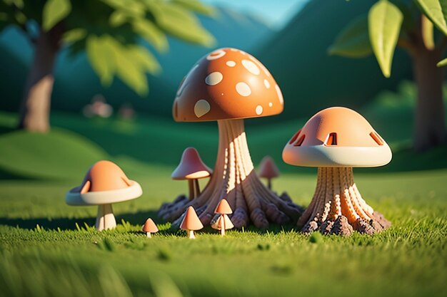 Forest food ingredients mushroom wallpaper background illustration hd photography