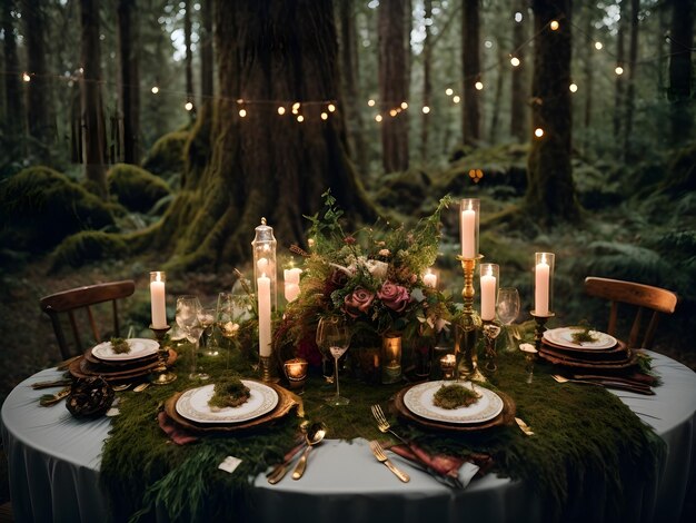 Photo a forest glade wedding