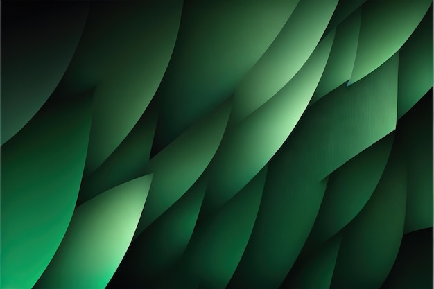 Forest Green and Moss Green Wavy Abstract Wallpaper generative ai