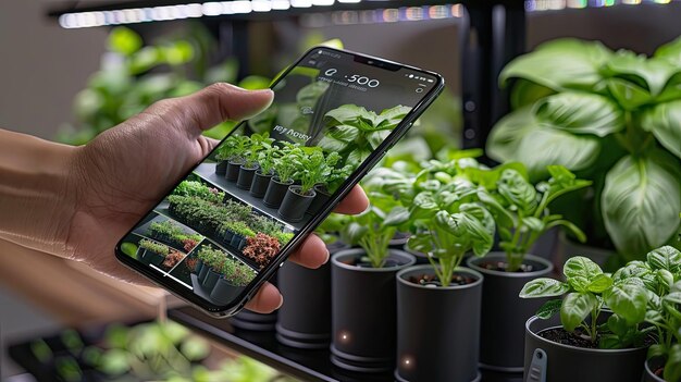 Forest growing out of a smartphone generative AI