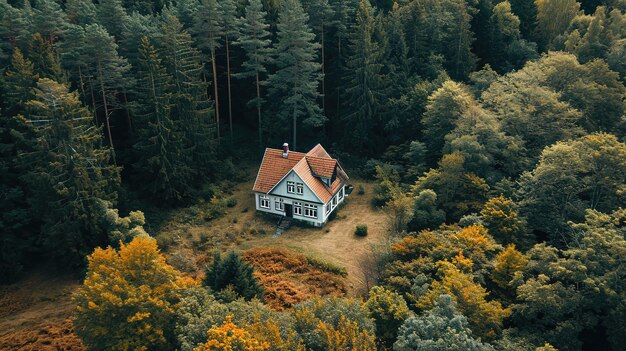 Foto casa nella foresta