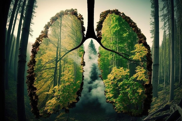 The forest is our lungs clean ecology Clean environment concept Lungs of Earth Generative AI