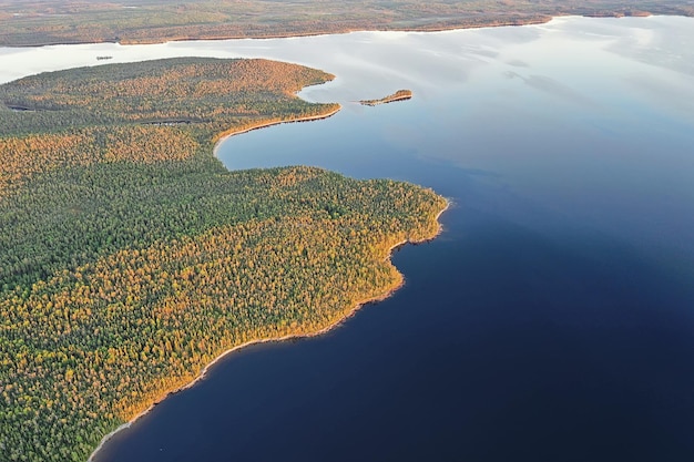 forest lake top view, landscape nature view forest, background