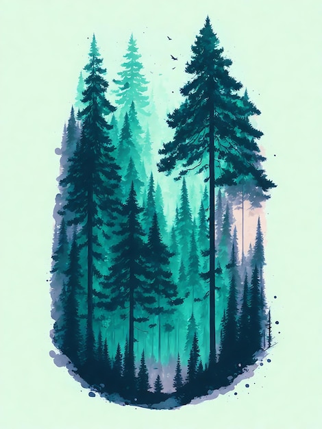 forest landscape illustration