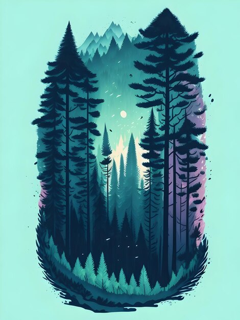 forest magic tshirt design