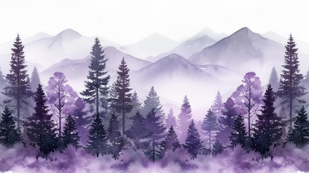 森と山の風景画