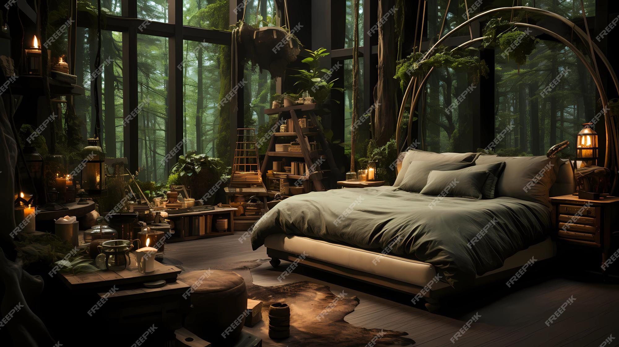Premium Photo Forest Or Nature Themed Bedroom premium-photo-forest-or-nature-themed-bedroom