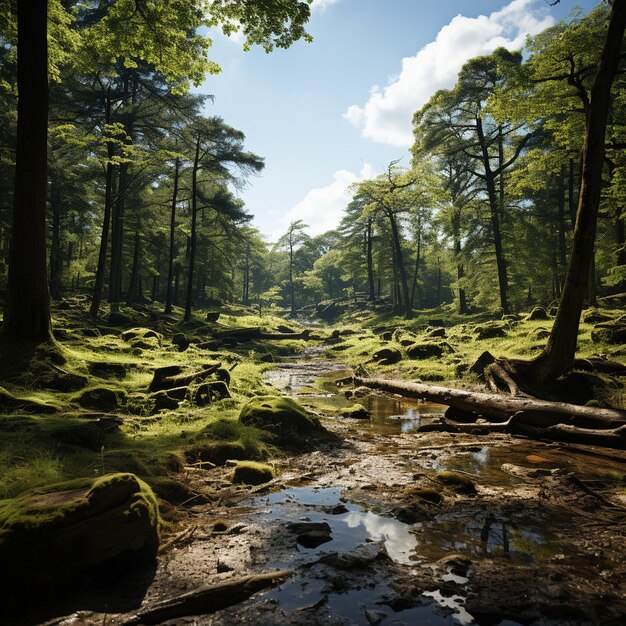 Photo a forest in olive green tones