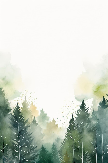 Photo forest painting with background trees