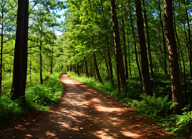 Photo forest path panorama