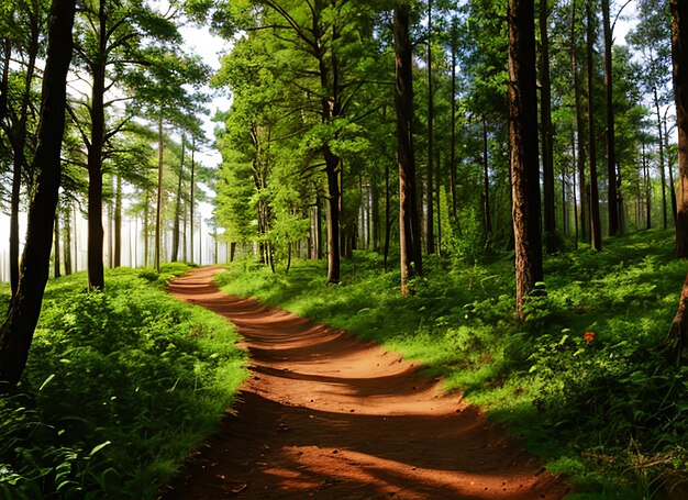 Forest path panorama