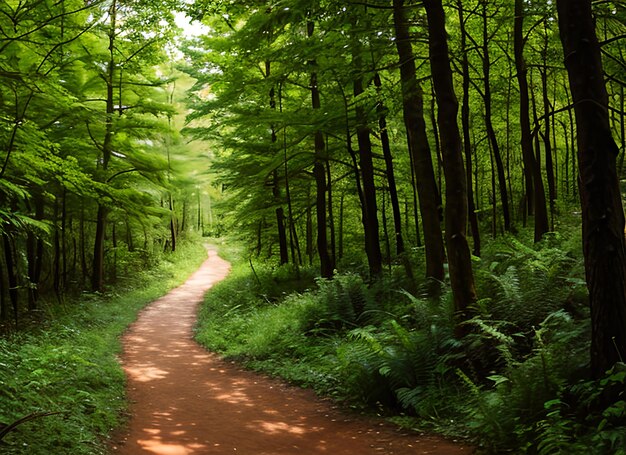 Photo forest path panorama