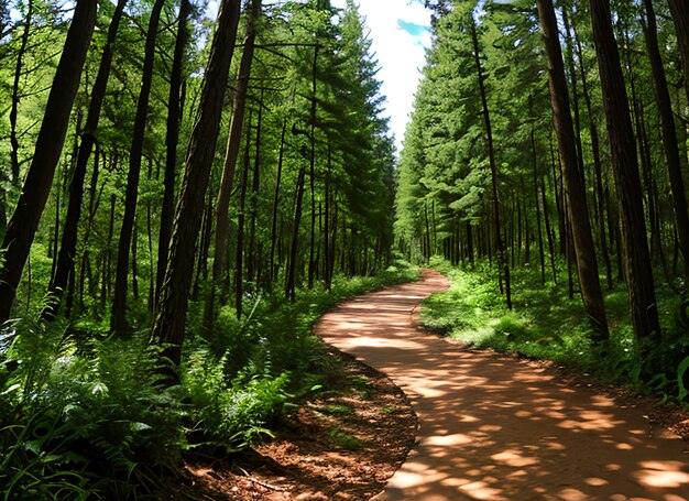 Forest path panorama