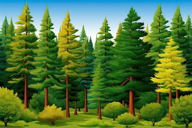 Forest picture with a variety of trees