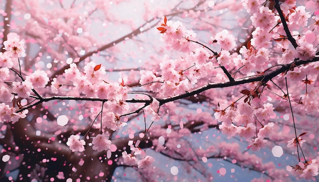 A forest of pink cherry blossoms