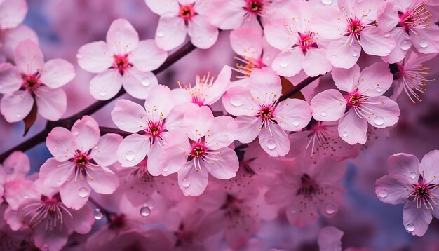 Foto una foresta di fiori di ciliegio rosa