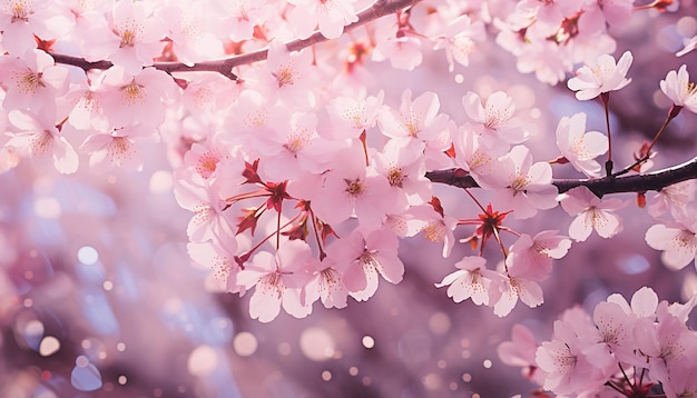 A forest of pink cherry blossoms