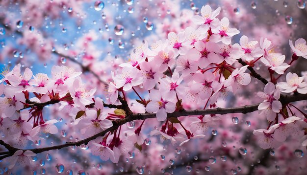 A forest of pink cherry blossoms